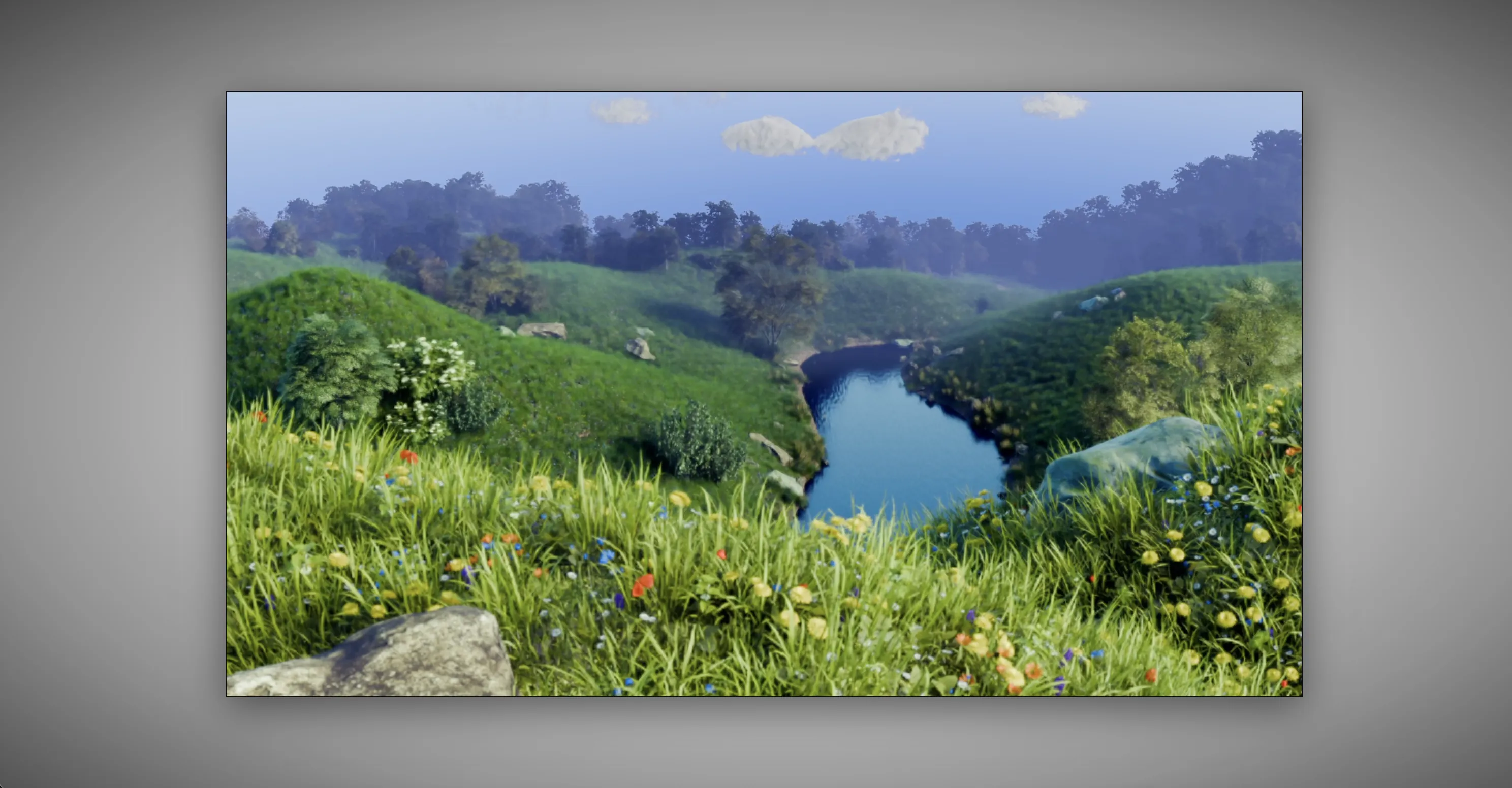 Cinematic screensaver with rolling-down effect covering the workspace